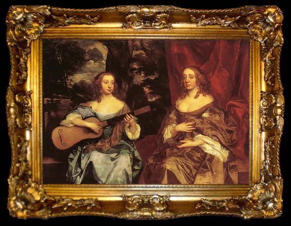 framed  Sir Peter Lely Two Ladies of the Lake Family, ta009-2